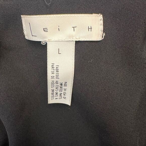 Leith Microsuede Off The Shoulder Lined Shift Dress Black Size Large - Picture 5 of 5